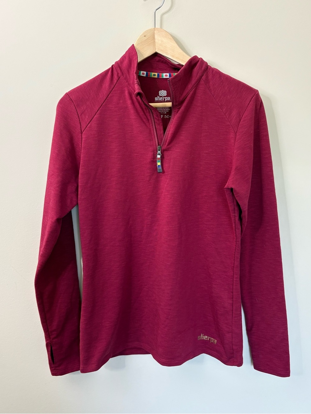 Sherpa Adventure Gear 1/4 Zip Pullover Berry Red Size Medium